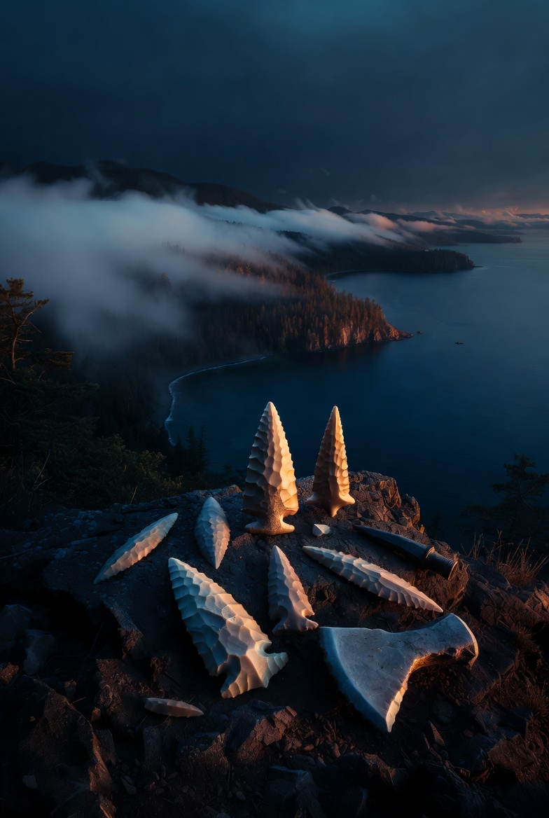 Great Lakes region with ancient stone tools